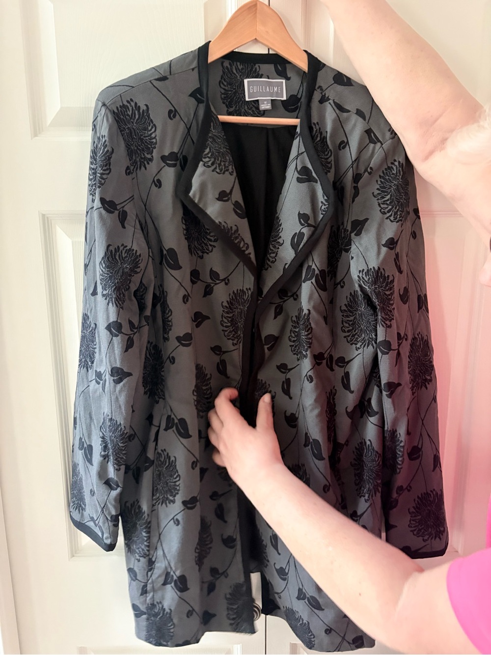 Guillaume Gray Floral Jacquard Blazer